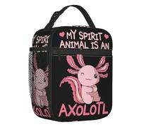 ASDCTYTKO Mon animal spirituel est une boîte à lunch en forme d’axolotl Salamandre multifonction Refroidisseur d’animaux Sac à lunch isolé thermique Cadeau pour enfants Festival scolaire