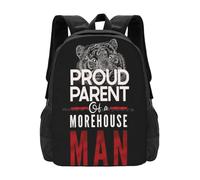 ASDCTYTKO Parent fier d’un sac à sacs modèle Morehouse Man V2 Sacs d’école Hbcu Motivation Vie universitaire Atlanta Histoire noire Cadeau du festival MLK