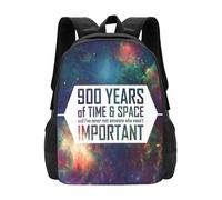 ASDCTYTKO Sac à dos 900 ans de temps et d’espace pour élève Ordinateur portable scolaire Sacoche de voyage Sci Fi Space Time Police Box Émission TV Onzième festival cadeau