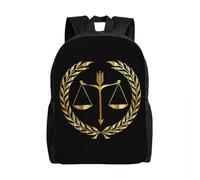 ASDCTYTKO Sac à dos Custom Law Golden Scales Of Justice pour hommes Femmes Imperméable École universitaire Avocat Sac cadeau pour la fête juridique Sac à dos à imprimer Sacs à dos pour le festival