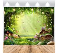 ASDCXZ Enchantée Forêt Toile de Fond 3x2,5 m, Conte de Fées Forêt Magique Fantastique Pays des Merveilles Champignon Papillon Forêt Jungle Fond de Photographie Fille Princesse Fête d'anniversaire