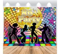 ASDCXZ Fond de Fête Disco Années 80 3x2m, Rétro boîte de Nuit Danse 80s Soirée Disco Thème Musique Scène Photographie Toile de Fond Anniversaire Bal Fête Vinyle Fond Accessoires de Studio