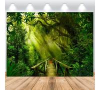ASDCXZ Fond de forêt 2,5 x 1,8 m, Jungle Verte Explorer la lumière du Soleil, Fond de Photographie en Vinyle, Anniversaire, fête prénatale, fête à thème forêt, Accessoire de Photographie en Studio