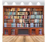 ASDCXZ Fond d'étagère 3x2,5 m, bibliothèque en Bois Vintage, étagère d'école, Fond de Photographie en Vinyle, Collection de Livres, décoration Murale, Portraits d'étudiants, Accessoire de Studio