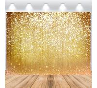 ASDCXZ Fond doré 3x2.5 m, Fond Mural Photo sur Le thème du rêve à dorées, Fond de boîte Photo Vinyle pour Anniversaire, Mariage, Remise de diplôme, Bal, Portrait