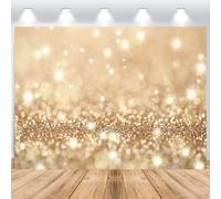 ASDCXZ Fond doré 3x2.5 m, Fond Mural Photo sur Le thème du rêve de Particules dorées Scintillantes, Fond de boîte Photo Vinyle pour Anniversaire, Mariage, Remise de diplôme, Bal, Portrait