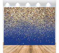 ASDCXZ Fond doré 3x2.5 m, Particules de dorées, Fond Mural pour Photo de rêve Bleu, Fond de boîte Photo Vinyle pour Anniversaire, Mariage, Remise de diplôme, Bal, Portrait