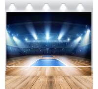 ASDCXZ Fond Photo de Terrain de Basket 2.2x1.5m, Pleins Feux Fou Fans Terrain de Basket-Ball Stade Photographie Toile de Fond Enfants Garçon Anniversaire Fête Décoration Bannière Studio Accessoires