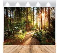 ASDCXZ Forêt Toile de Fond 2,5 x 1,8 m, Nature Verte Jungle forêt Paysage Naturel Soleil Camping extérieur Vinyle Fond de Photographie Anniversaire fête prénatale Accessoires de Studio Photo
