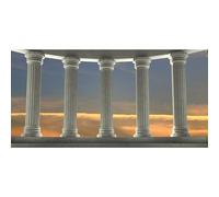 ASDCXZ Toile de Fond de Colonnes de marbre Grec 2,5 x 1,8 m, Empire Romain Architecture Civilisation Culture Vieilles Ruines Temple Vinyle Fond de Photographie Bâtiment Historique