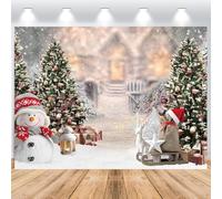 ASDCXZ Toile de Fond de Noël 3x2.5m, Hiver Bonhomme de Neige Sapin Coffret Cadeau Thème Fond de Photographie Noël Nouvel an Fêtes Famille Célébration Fête Maison Décoration Bannière