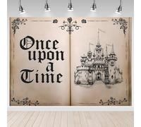 ASDCXZ Toile de Fond de Once Upon a Time 3.6x2.5m, Vieux Romantique Contes de Fées Princesse Château Fond de Photographie pour Fille Anniversaire Mariage Fête Décoration Bannière Photo Accessoires