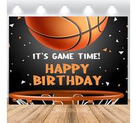 ASDCXZ Toile de Fond Photo de Anniversaire de Basket-Ball 2.2x1.5m, It's Game Time Basket-Ball Sport Thème Fond de Photographie pour Enfants Garçon Anniversaire Fête Décoration Studio Accessoires