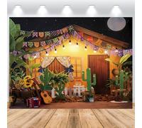 ASDCXZ Toile de Fond Photo Fiesta 3x2.5m, Mexique Fiesta Thème Photographie Fond Été Cabane Tropical Plantes Carnaval de Mexico Cinco de Mayo Décoration de Fête Bannière Photo Studio Props