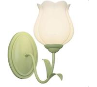 Asdfeop Applique Murale en Verre Blanc Laiteux, luminaire Mural en Forme de Fleur Verte, Lustre, plafonnier