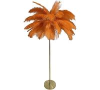 Asdfeop Lampadaire avec 45 Plumes d'autruche Naturelles, Lampe de Sol avec 3 lumières LED réglables, avec Interrupteur à Pied, pour Chambre et Salon H 160 cm