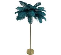Asdfeop Lampadaire avec 45 Plumes d'autruche Naturelles, Lampe de Sol avec 3 lumières LED réglables, avec Interrupteur à Pied, pour Chambre et Salon H 160 cm