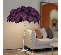 Asdfeop Lampadaire Moderne avec 3 Couleurs de Plumes d'autruche à intensité Variable, Finition argentée et Interrupteur à Pied, Lampe de Sol LED Romantique pour Cadeaux