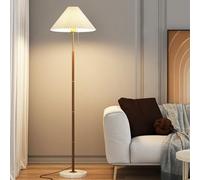 Asdfeop Lampadaire Moderne en Lin de 167 cm, Couleur Bois, Base en marbre, avec Interrupteur à glissière E26 à intensité Variable, Lampe sur Pied pour Salon, Chambre, Salon de thé, Salle de réunion