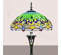Asdfeop Lampadaire Style Tiffany, Lampe sur Pied en vitrail Libellule, 165 cm de Haut, Base en résine Vintage, Lampe de Lecture pour Chambre, Salon, Bureau