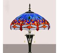 Asdfeop Lampadaire Style Tiffany, Lampe sur Pied en vitrail Libellule, 165 cm de Haut, Base en résine Vintage, Lampe de Lecture pour Chambre, Salon, Bureau