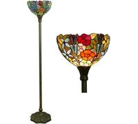 Asdfeop Lampadaires de style Tiffany de 160 cm de haut, lampe sur pied traditionnelle en vitrail, lampes de lecture Morning Glory pour chambre à coucher, salon, bureau