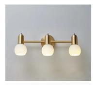 Asdfeop Lampe frontale de salle de bain de style nordique de luxe, lampe murale de vanité, armoire de maquillage simple, éclairage LED en cuivre