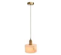 Asdfeop Mini Suspension en albâtre, 14 cm, 1 Ampoule, Finition Laiton, luminaire de Plafond Suspendu pour îlot de Cuisine, Salle à Manger, Couloir, Chambre, Bar, café