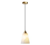 Asdfeop Suspension en albâtre Blanc pour îlot de Cuisine, Mini luminaire Suspendu Moderne avec Finition en Laiton pour Salle à Manger, comptoir, Bar, Couloir