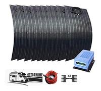 Asdfeop Système d'énergie Solaire 1000 W : 10 Panneaux solaires monocristallins Flexibles de 100 W + contrôleur MPPT 60 A pour remorque, Bateau, Camping-Car, Cabine
