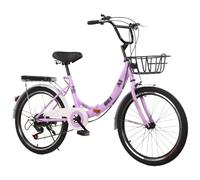 Asdfeop Vélo Pliant 20", 22", 24", 26" - 21 Vitesses, Cadre en Acier Carbone, vélo Pliable pour Les trajets en Ville, vélo Pliable avec Coussin