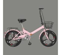 Asdfeop Vélo Pliant 20 Pouces pour Hommes et Femmes - Cadre en Acier à Haute teneur en Carbone, Absorption des Chocs à Vitesse Unique, Roue intégrée