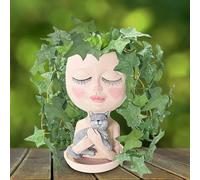 asdfg Pots de Fleurs en Forme de tête de Visage - Pot de Fleurs en Forme de tête de Chat avec Trou de Drainage, Pot en résine pour intérieur et extérieur, décoration d'intérieur, Cadeau de fête des