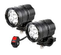 ASDFGHJK KANGYEBAIHUODIAN 2 pièces Moto Phare LED projecteur auxiliaire antibrouillard Lampe de Conduite 12-80V 40W Super Lumineux 6LED lumière de Travail 3 Modes