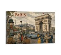 ASDFGHJKLZA Arc de Triomphe Affiche Toile Modern HD Tableaux Paris vintage Art Mural Décoration Pour Maison, Chambre, Salon, Cadeau 08x12inch(20x30cm)