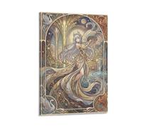 ASDFGHJKLZA Art Nouveau Anime Tableau Toile Art Mural Deco deesse lunaire celeste illustration Decoration Murale Salon 08x12inch(20x30cm)
