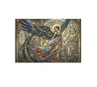 ASDFGHJKLZA Art Nouveau Mucha Tableau Toile Décoration Murale Salon ange ailes style vitrail Art Mural Deco 24x36inch(60x90cm)