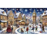 ASDFGHJKLZA Big Ben sous la neige Tableaux Décoration Murale Modern HD Impression Sur Toile Art Mural Affiche Sans Cadre Pour Salon, Chambre, Cadeau 08x12inch(20x30cm)