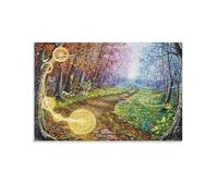 ASDFGHJKLZA Chemin Forêt Enchantée Toile Décoration Murale Salon Paysage Quatre Saisons Art Mural Deco 16x24inch(40x60cm)