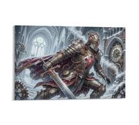 ASDFGHJKLZA Chevalier Steampunk Tableau Toile Decoration Murale Salon Cathedrale De Neige Art Mural Deco 08x12inch(20x30cm)