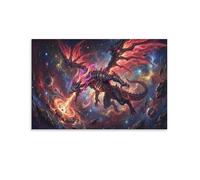 ASDFGHJKLZA Dragon dévoreur d'étoiles Tableaux Décoration Murale Modern HD Impression Sur Toile Art Mural Affiche Sans Cadre Pour Salon, Chambre Decorations, Cadeau 08x12inch(20x30cm)