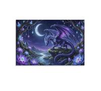 ASDFGHJKLZA Dragon du crépuscule Tableau Sur Toile Sans Cadre Modern HD Art Mural Affiche Décoration D'intérieur Pour Salon, Chambre, Cadeau 08x12inch(20x30cm)