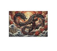 ASDFGHJKLZA Duel de l'ombre du dragon - Ninja Impression Sur Toile Modern HD Tableaux Art Mural Sans Cadre Pour Salon, Chambre, Bureau Décoration, Cadeau 24x36inch(60x90cm)