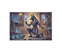 ASDFGHJKLZA Egyptian Anubis Sci-Fi Style Impression Sur Toile Sans Cadre Modern HD Tableaux Art Mural Affiche Décoration Pour Salon, Chambre, Cadeau 08x12inch(20x30cm)