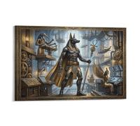 ASDFGHJKLZA Egyptian Anubis Steampunk Style Affiche Toile Sans Cadre Modern HD Tableaux Art Mural Décoration D'intérieur Pour Salon, Bureau, Cadeau 16x24inch(40x60cm)