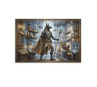ASDFGHJKLZA Egyptian Anubis Steampunk Style Tableau Sur Toile Sans Cadre Modern HD Art Mural Affiche Décoration D'intérieur Pour Salon, Chambre, Cadeau 08x12inch(20x30cm)