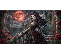 ASDFGHJKLZA Impératrice à la rose gothique Tableaux Décoration Murale Modern HD Impression Sur Toile Design Art Mural Affiche Sans Cadre Pour Maison, Salon, Cadeau 08x12inch(20x30cm)