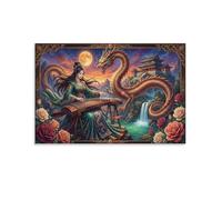 ASDFGHJKLZA La mélodie du dragon rouge Tableau Sur Toile Sans Cadre Modern HD Art Mural Affiche Décoration D'intérieur Pour Salon, Maison, Cadeau 16x24inch(40x60cm)