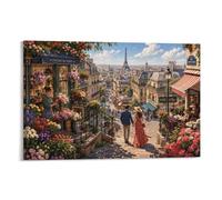 ASDFGHJKLZA Paysage de rue de la tour Eiffel à Paris Art Mural Toile Modern HD Tableau Affiche Décoration Pour Maison, Salon, Chambre, Cadeau 20x30inch(50x75cm)