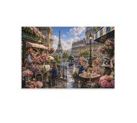 ASDFGHJKLZA Paysage de rue de la tour Eiffel à Paris Impression Sur Toile Modern HD Tableaux Art Mural Affiche Pour Salon, Bureau, Maison, Cadeau 24x36inch(60x90cm)